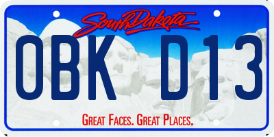 SD license plate 0BKD13