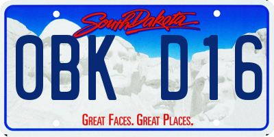 SD license plate 0BKD16