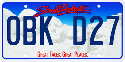 SD license plate 0BKD27
