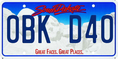 SD license plate 0BKD40