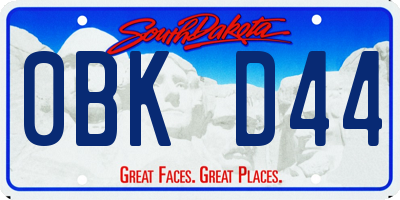 SD license plate 0BKD44