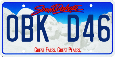 SD license plate 0BKD46