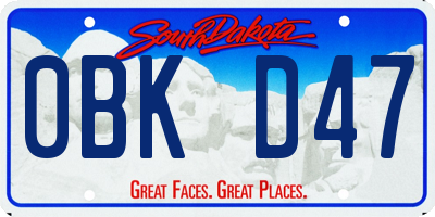 SD license plate 0BKD47