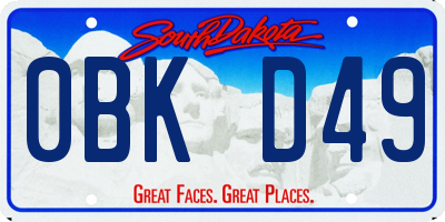 SD license plate 0BKD49