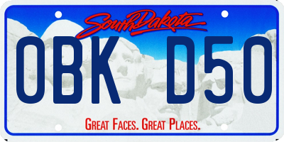 SD license plate 0BKD50
