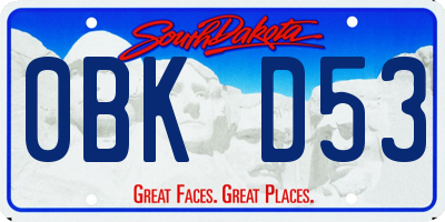 SD license plate 0BKD53