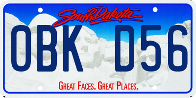 SD license plate 0BKD56