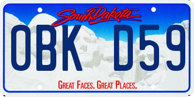 SD license plate 0BKD59