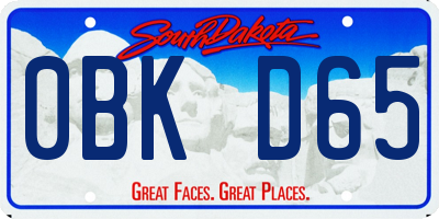 SD license plate 0BKD65