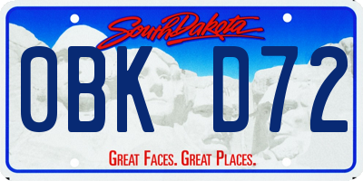 SD license plate 0BKD72