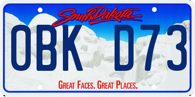 SD license plate 0BKD73