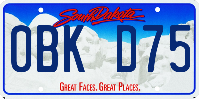 SD license plate 0BKD75