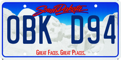 SD license plate 0BKD94