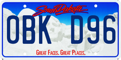 SD license plate 0BKD96