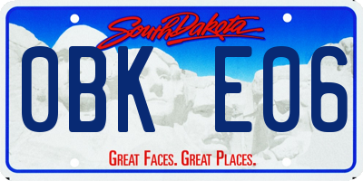 SD license plate 0BKE06
