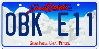 SD license plate 0BKE11
