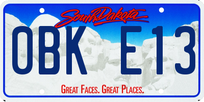 SD license plate 0BKE13