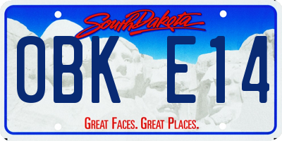 SD license plate 0BKE14
