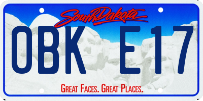 SD license plate 0BKE17