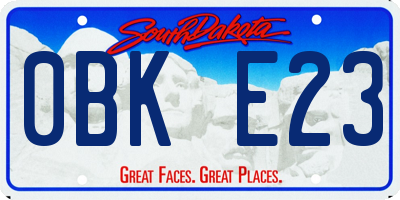 SD license plate 0BKE23