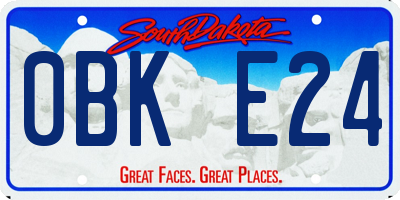SD license plate 0BKE24