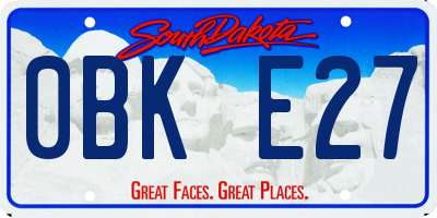 SD license plate 0BKE27