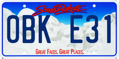 SD license plate 0BKE31