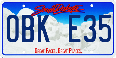SD license plate 0BKE35