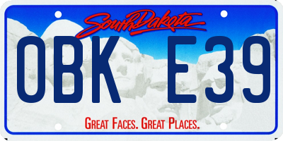 SD license plate 0BKE39