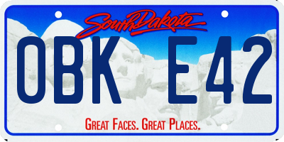 SD license plate 0BKE42