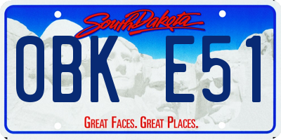 SD license plate 0BKE51