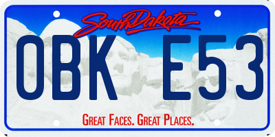 SD license plate 0BKE53