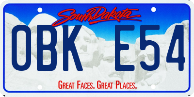 SD license plate 0BKE54