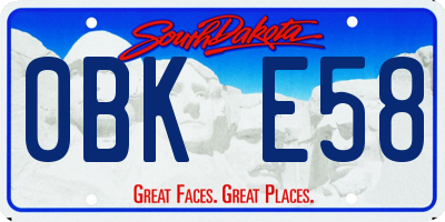 SD license plate 0BKE58