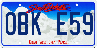 SD license plate 0BKE59
