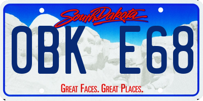 SD license plate 0BKE68