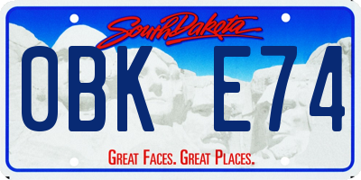 SD license plate 0BKE74