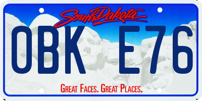 SD license plate 0BKE76