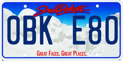 SD license plate 0BKE80