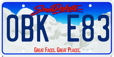 SD license plate 0BKE83