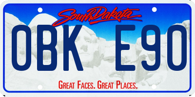 SD license plate 0BKE90