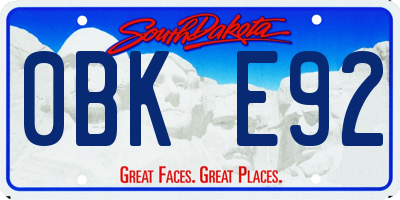 SD license plate 0BKE92