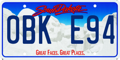 SD license plate 0BKE94