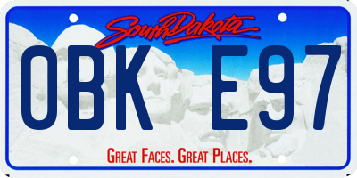 SD license plate 0BKE97
