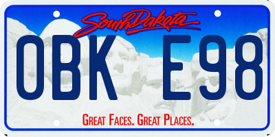 SD license plate 0BKE98