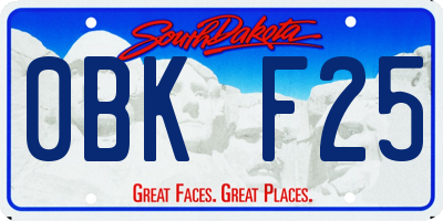 SD license plate 0BKF25