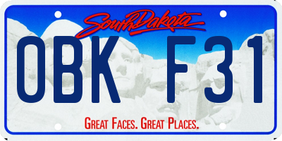 SD license plate 0BKF31