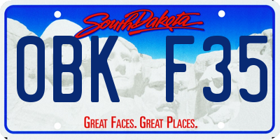 SD license plate 0BKF35