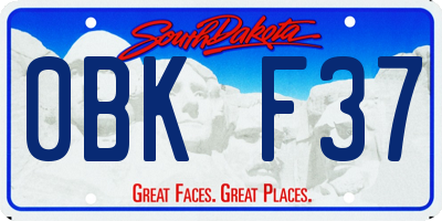 SD license plate 0BKF37