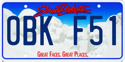 SD license plate 0BKF51
